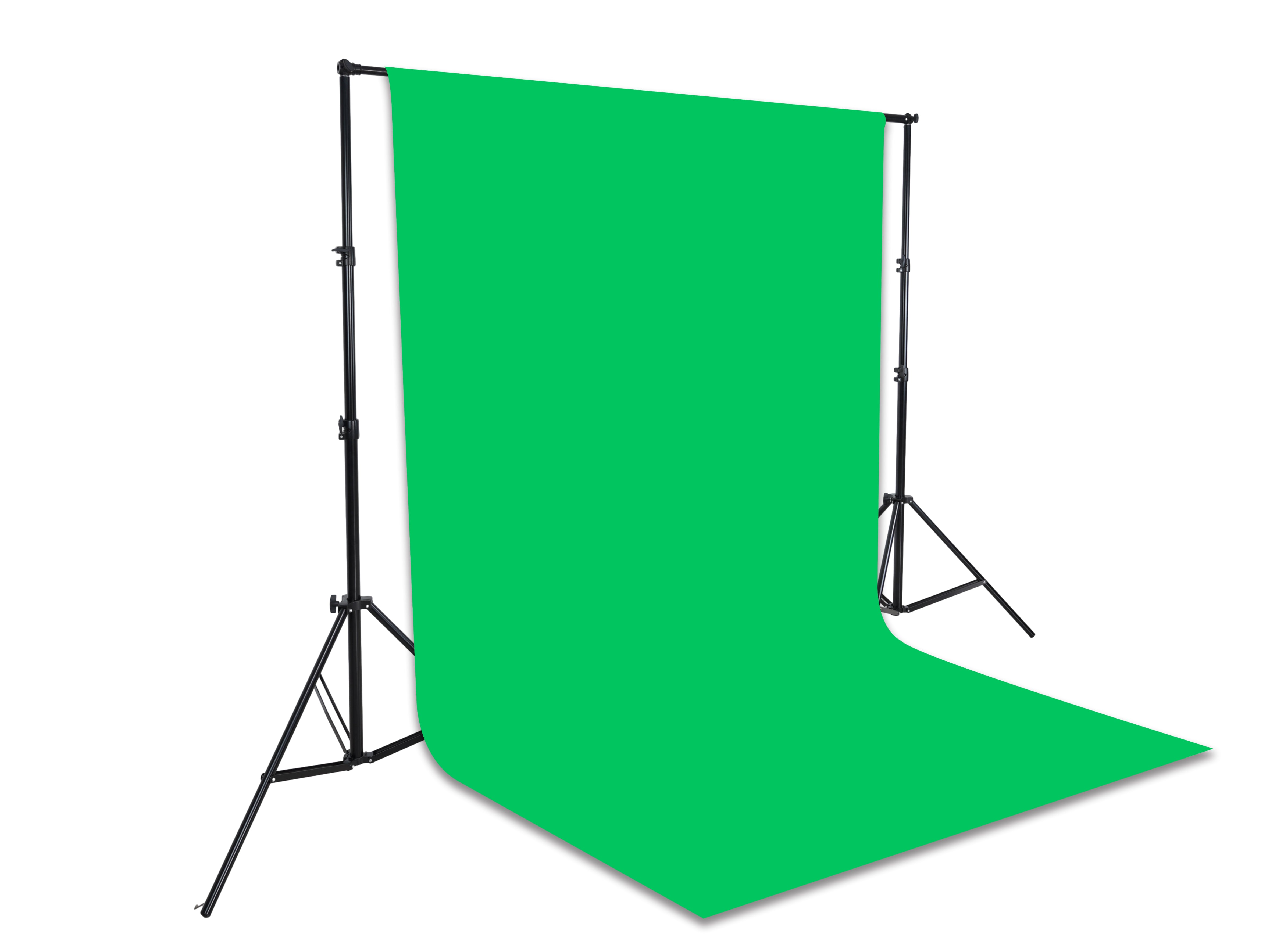 green seamless paper backrop on the stand