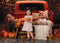 Kate Autumn Forest Maple Leaf Pumpkin Dark Orange Truck Backdrop Designed by Emetselch