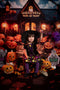 Kate Halloween Outdoor Forest Pumpkin Cottage Backdrop Designed by Emetselch