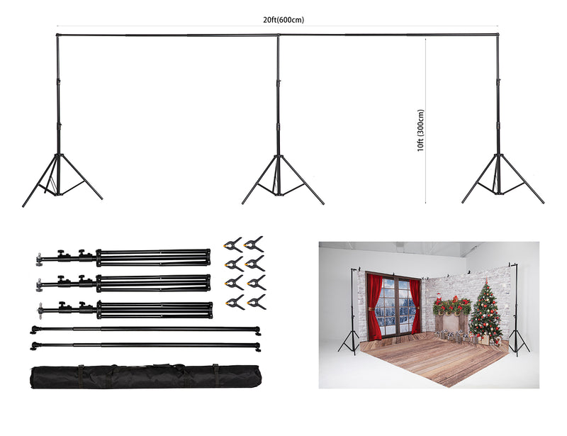 Kate 20x10ft (6x3m) Photography Backdrop Frame Stand Kit for Room Set (including 8 clips + one carrying case) - Purezens