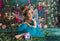 Kate Spring Fine Art Oil Painterly Floral Dark Teal Backdrop Designed by Mini MakeBelieve