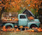 Kate Autumn Truck Golden Leaves Old House Backdrop Designed by Chain Photography