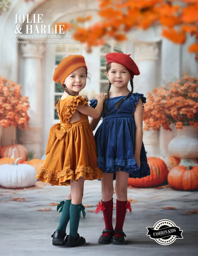 Kate Autumn Pumpkin White Door Backdrop Designed by Emetselch