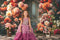 Kate Spring Fine Art Warm Floral Arch Wall Backdrop Designed by Chain Photography