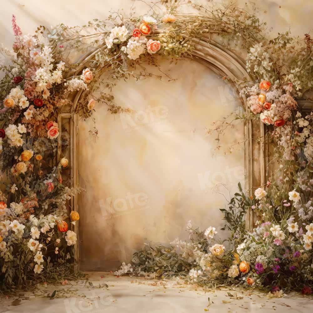 Kate Sunny Beige Flower Wall Spring Backdrop Designed by Emetselch