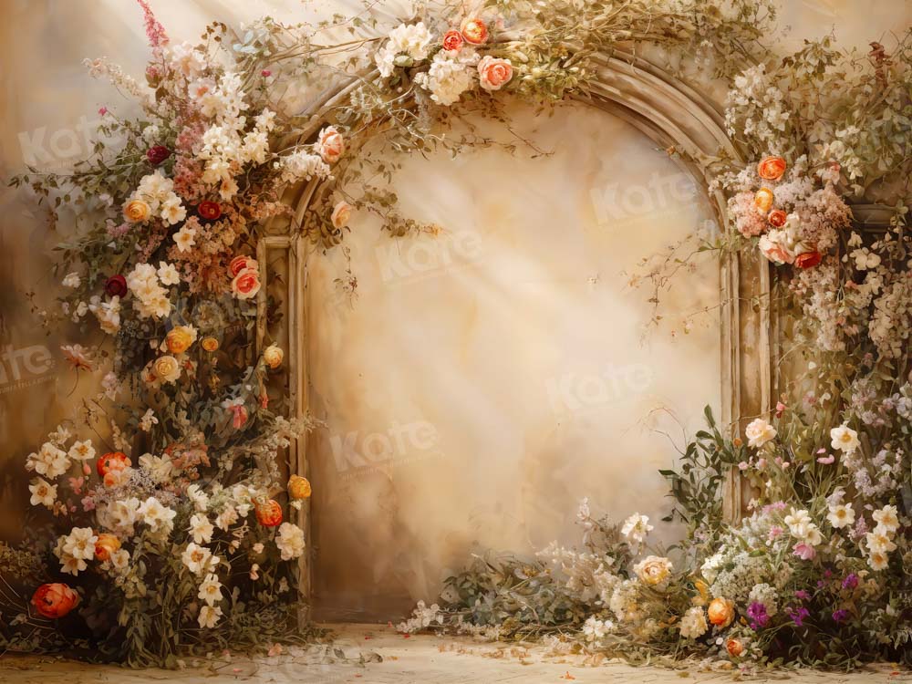 Kate Sunny Beige Flower Wall Spring Backdrop Designed by Emetselch