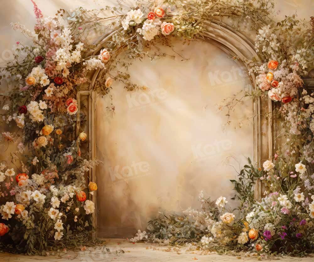 Kate Sunny Beige Flower Wall Spring Backdrop Designed by Emetselch