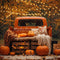 Kate Autumn Forest Maple Leaf Pumpkin Dark Orange Truck Backdrop Designed by Emetselch