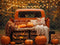 Kate Autumn Forest Maple Leaf Pumpkin Dark Orange Truck Backdrop Designed by Emetselch