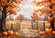 Kate Autumn Outdoor Maple Leaves Forest Field Pumpkin Path Backdrop Designed by GQ