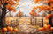 Kate Autumn Outdoor Maple Leaves Forest Field Pumpkin Path Backdrop Designed by GQ