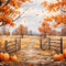 Kate Autumn Outdoor Maple Leaves Forest Field Pumpkin Path Backdrop Designed by GQ