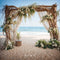 Kate Summer Sea Beach White Flower Wedding Framed Wooden Door Backdrop Designed by Emetselch