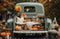 Kate Fall Truck with Pumpkins Backdrop for Photography