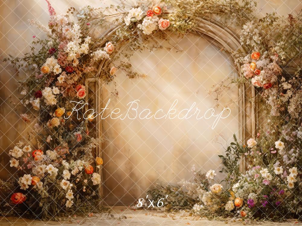 Kate Sunny Beige Flower Wall Spring Backdrop Designed by Emetselch