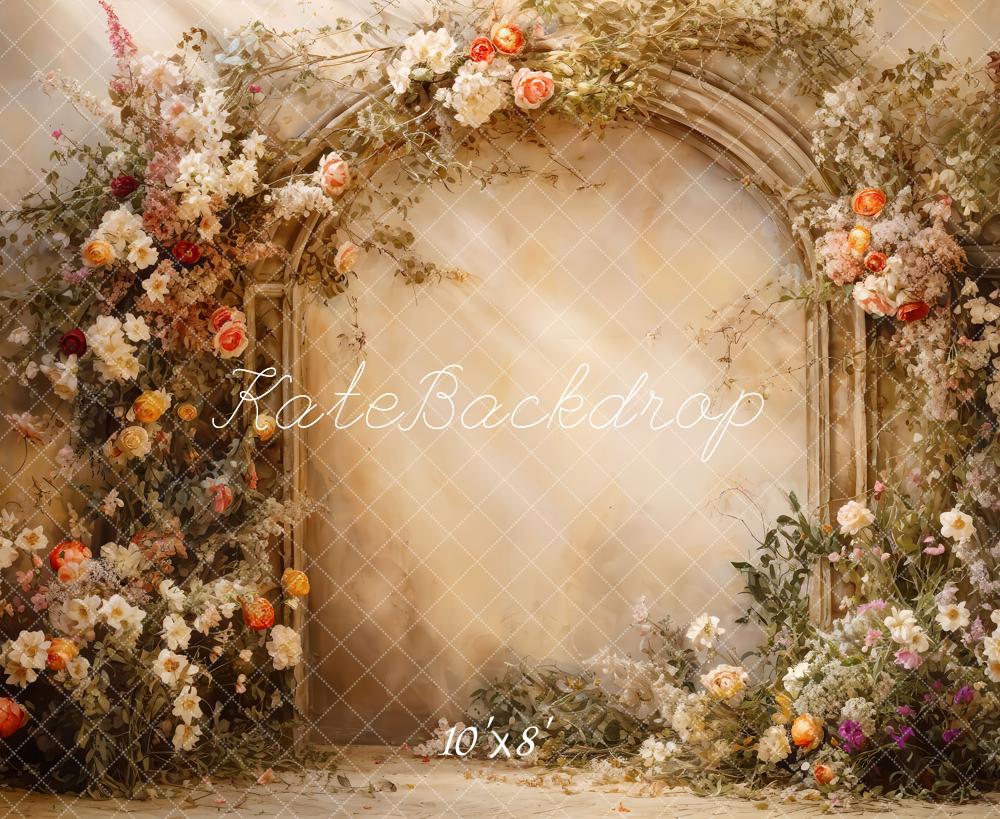 Kate Sunny Beige Flower Wall Spring Backdrop Designed by Emetselch