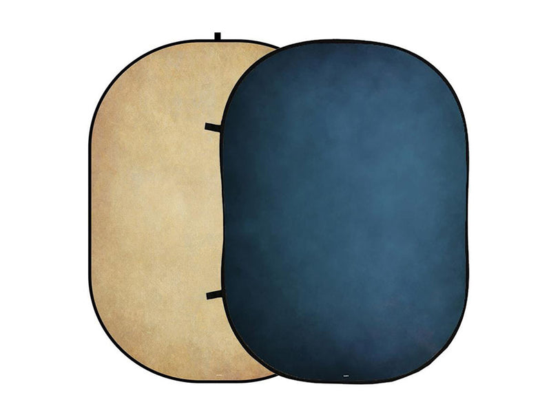 Kate Abstract Cream/Abstract Blue Collapsible Backdrop Photography 5X6.5ft(1.5x2m) - Purezens