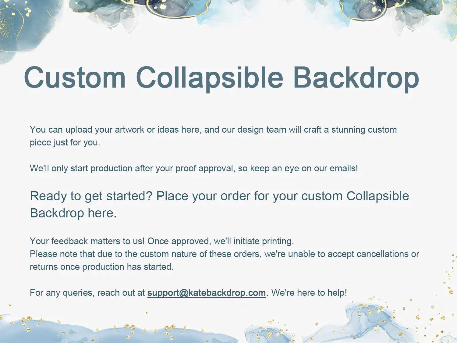 Kate Custom Collapsible Backdrop for Photography - Purezens
