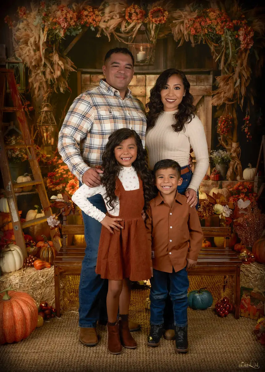 Kate Autumn Barn Pumpkin Backdrop Designed by Emetselch