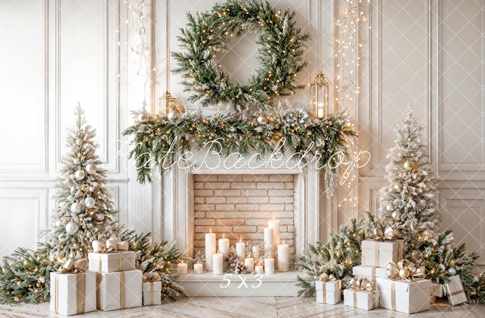 Kate Christmas Tree Fireplace Garland Backdrop Designed by Emetselch