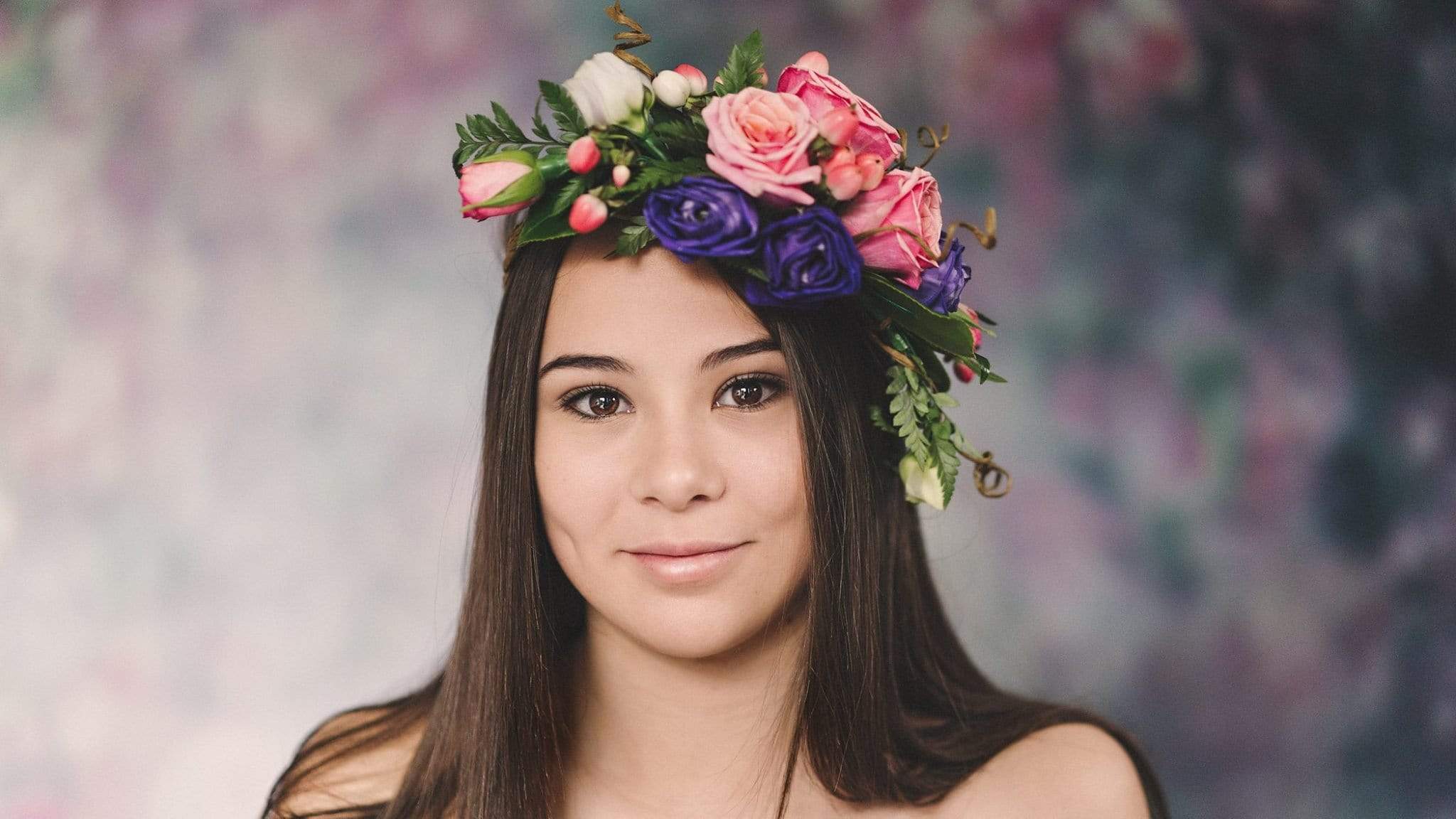 Kate Pink Florals Hand Painting Liked Portrait Photography Backdrops - Katebackdrop