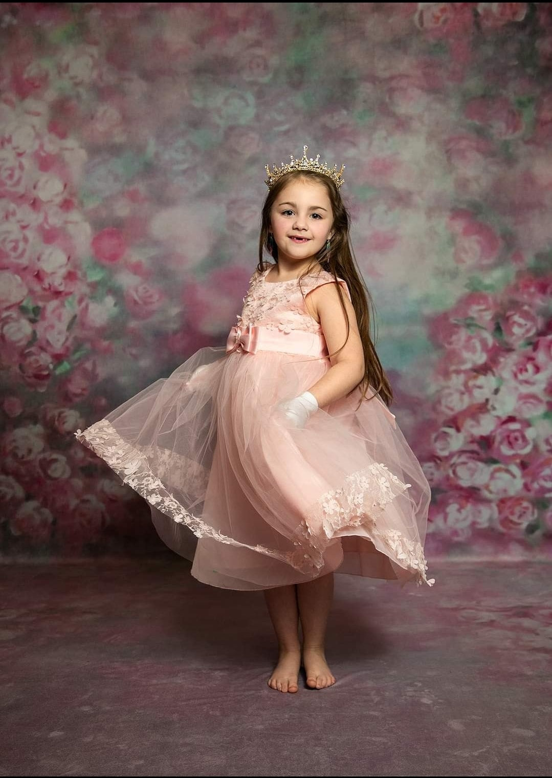 Kate Pink Florals Hand Painting Liked Portrait Photography Backdrops - Katebackdrop