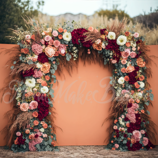 Kate Painted Boho Free Spirit Outside Floral Backdrop Designed by Mini MakeBelieve