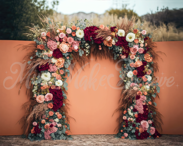 Kate Painted Boho Free Spirit Outside Floral Backdrop Designed by Mini MakeBelieve