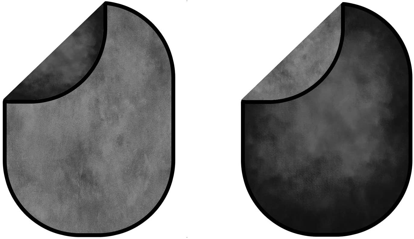 Kate Abstract Black/ Dark Gray Texture Collapsible Backdrop Photography 5X6.5ft(1.5x2m) - Purezens
