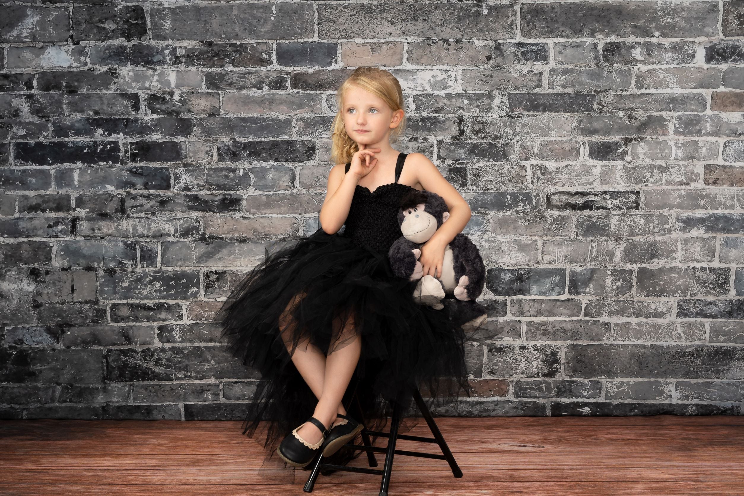 Kate Dark Tone Brick Wall Backdrop Designed by Emetselch - Purezens