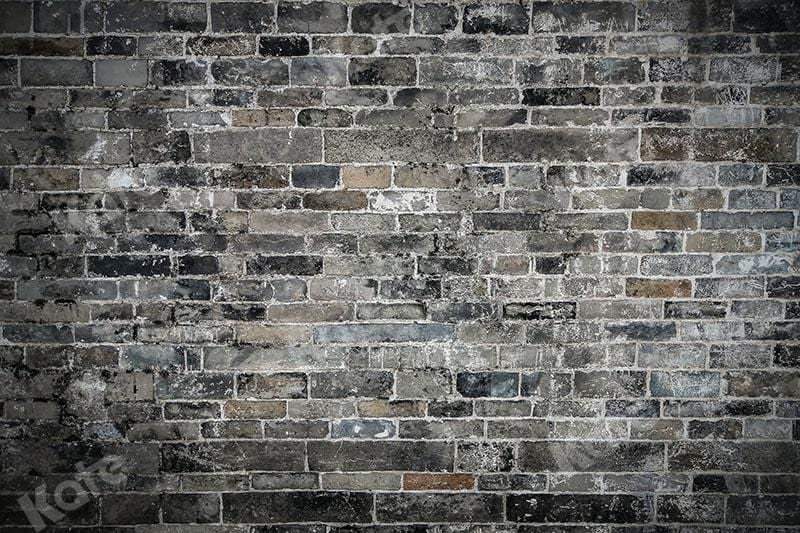 Kate Dark Tone Brick Wall Backdrop Designed by Emetselch - Purezens