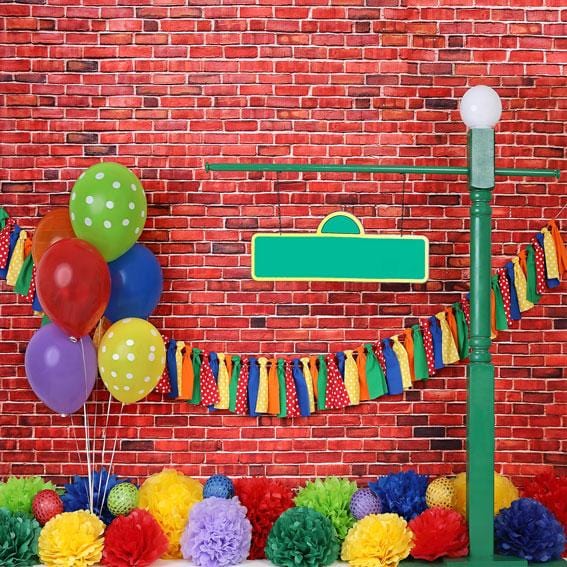 Kate Brick Wall with Colorful Balloons Backdrop for Photography - Purezens