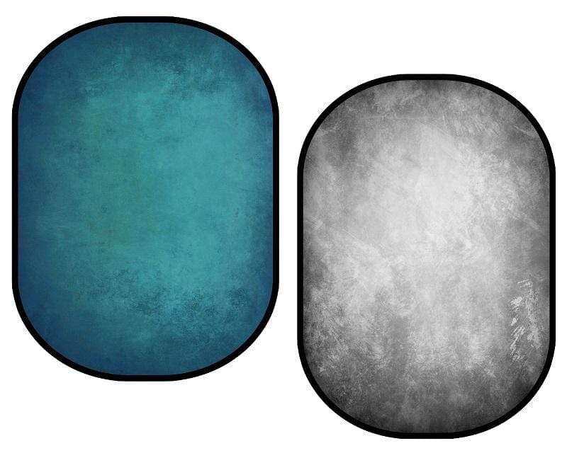 Katebackdrop拢潞Kate Gray Abstract Texture/ Blue Green Abstract Texture Collapsible Backdrop Photography 5X6.5ft(1.5x2m)
