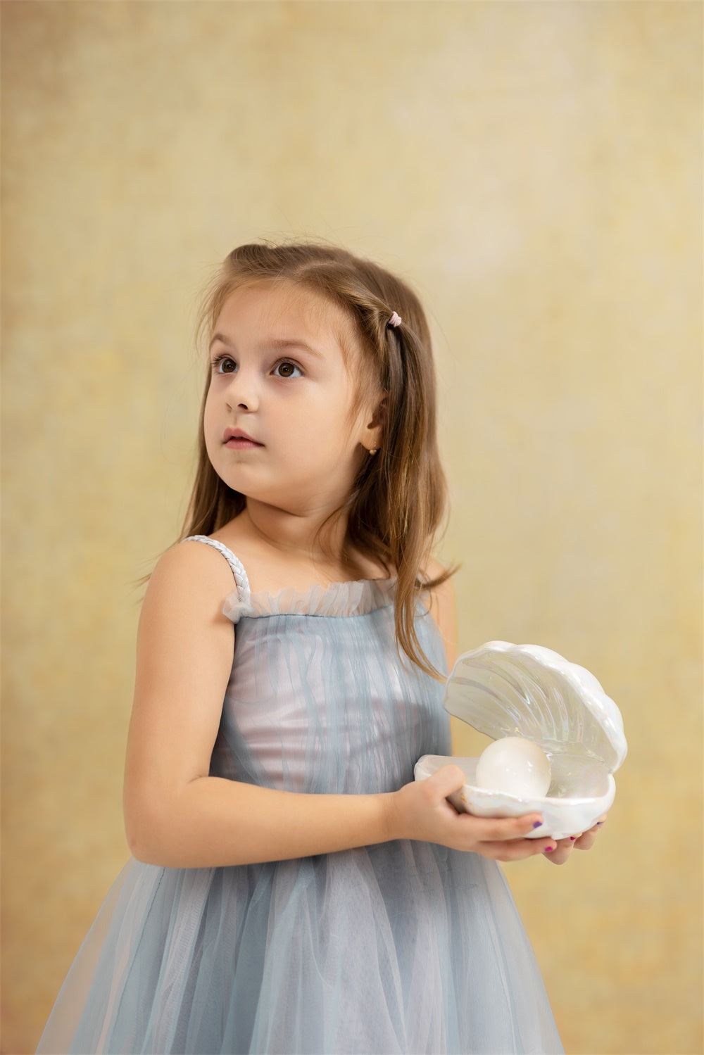 Kate Abstract Cream/Abstract Blue Collapsible Backdrop Photography 5X6.5ft(1.5x2m) - Purezens