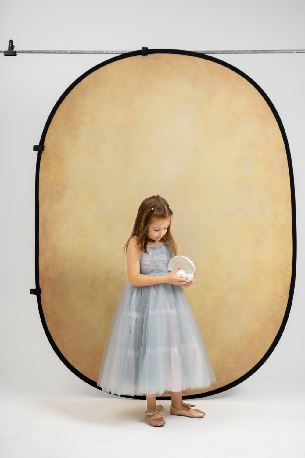 Kate Abstract Cream/Abstract Blue Collapsible Backdrop Photography 5X6.5ft(1.5x2m) - Purezens