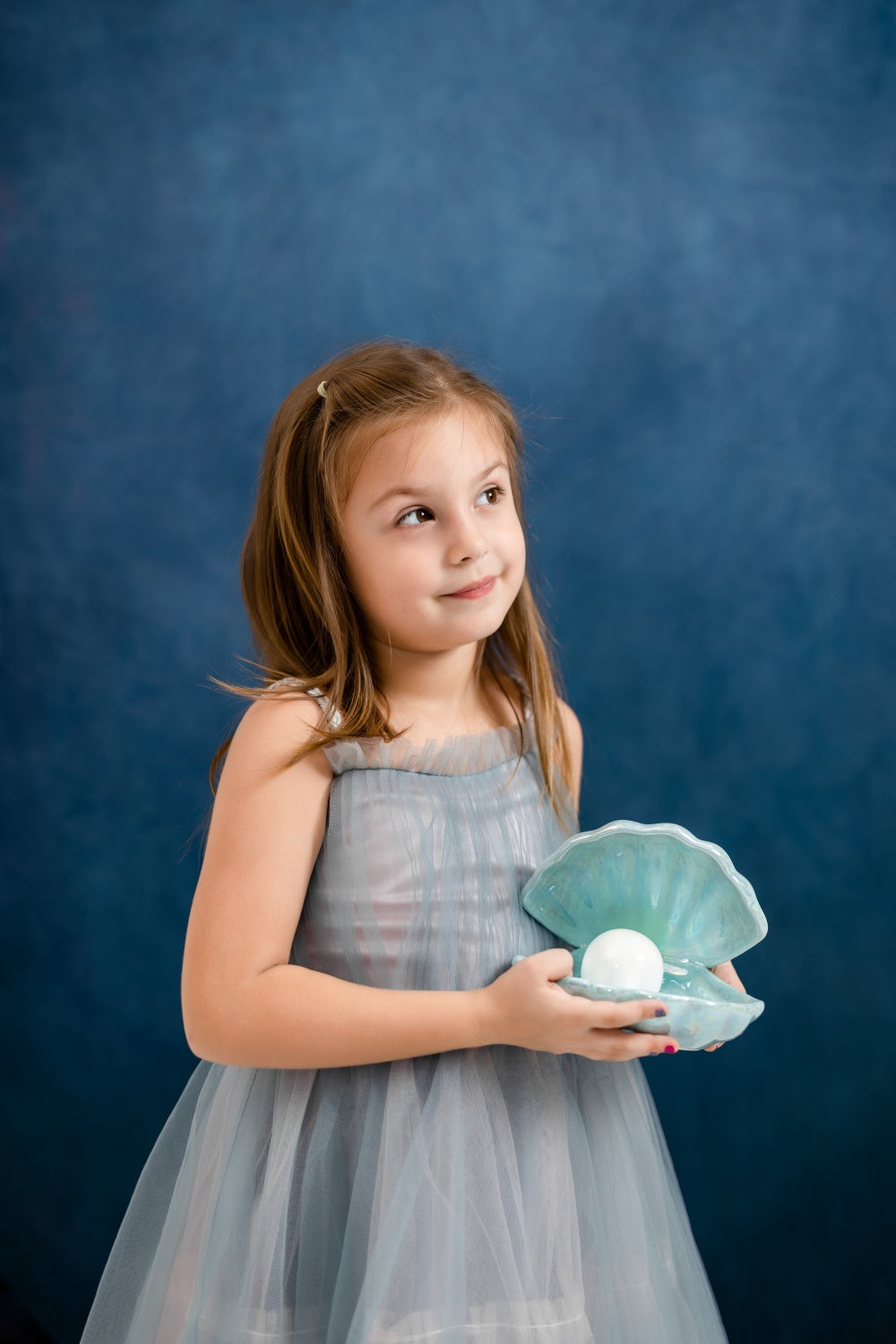 Kate Abstract Cream/Abstract Blue Collapsible Backdrop Photography 5X6.5ft(1.5x2m) - Purezens