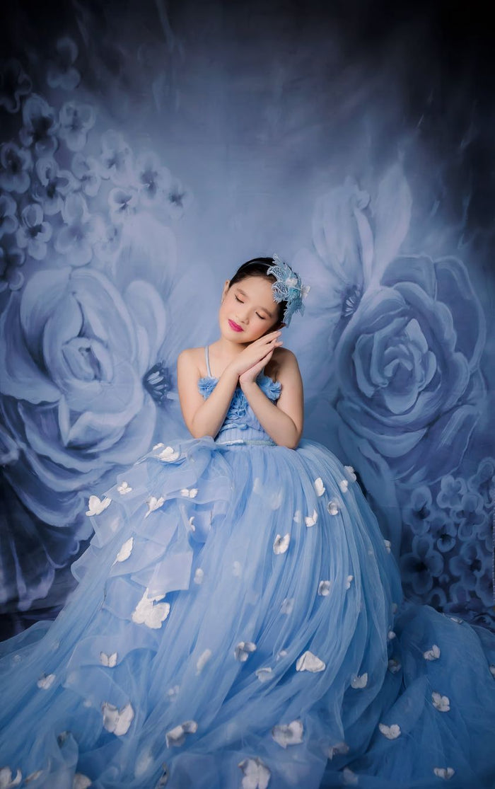 Kate Fine Art Florals Denim/Blue Backdrop Portrait Photography - Purezens